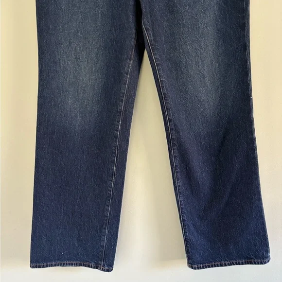 J.Crew Full Length Wide-Leg Denim Jeans Size 27 Dark Wash Button Fly - Picture 6 of 12